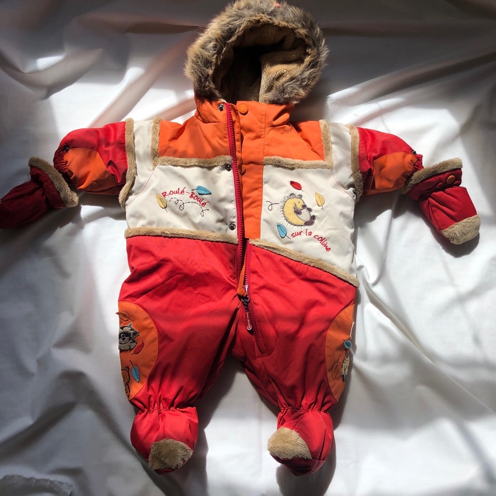 Deux Par Deux Baby Snow Suit & Gloves